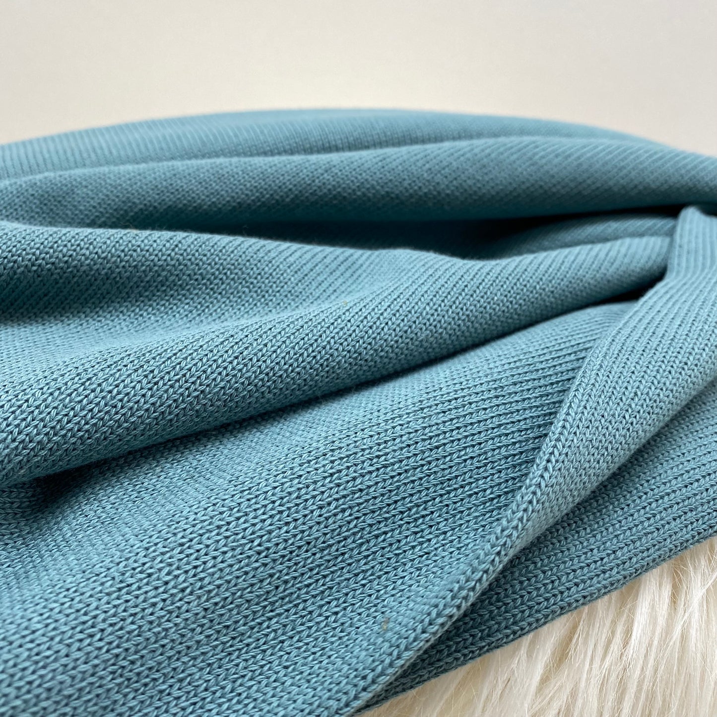 Wanda Cotton  Sweater Knit Fabric Ocean Green