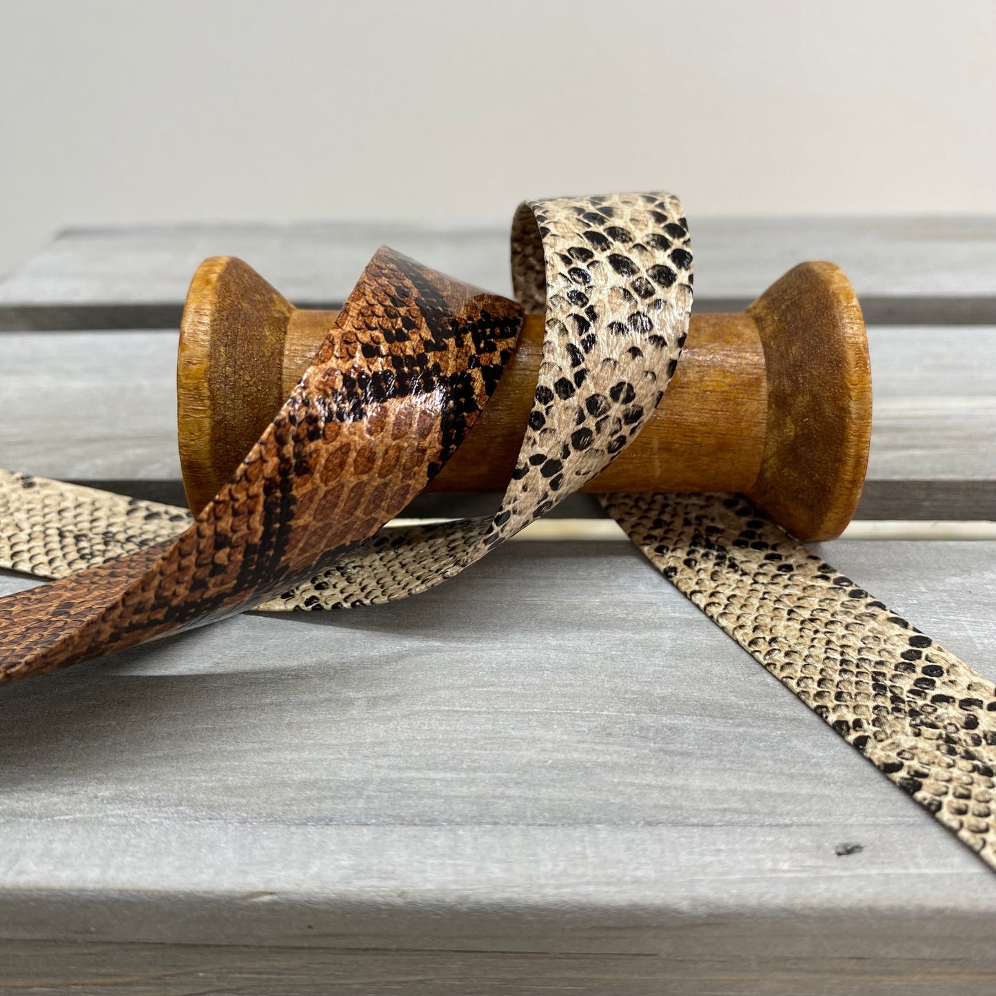 Faux Textured Snake Leather Bias Binding 20mm