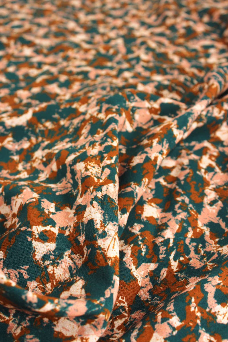 Eglantine et Zoé Green Granite Viscose Fabric