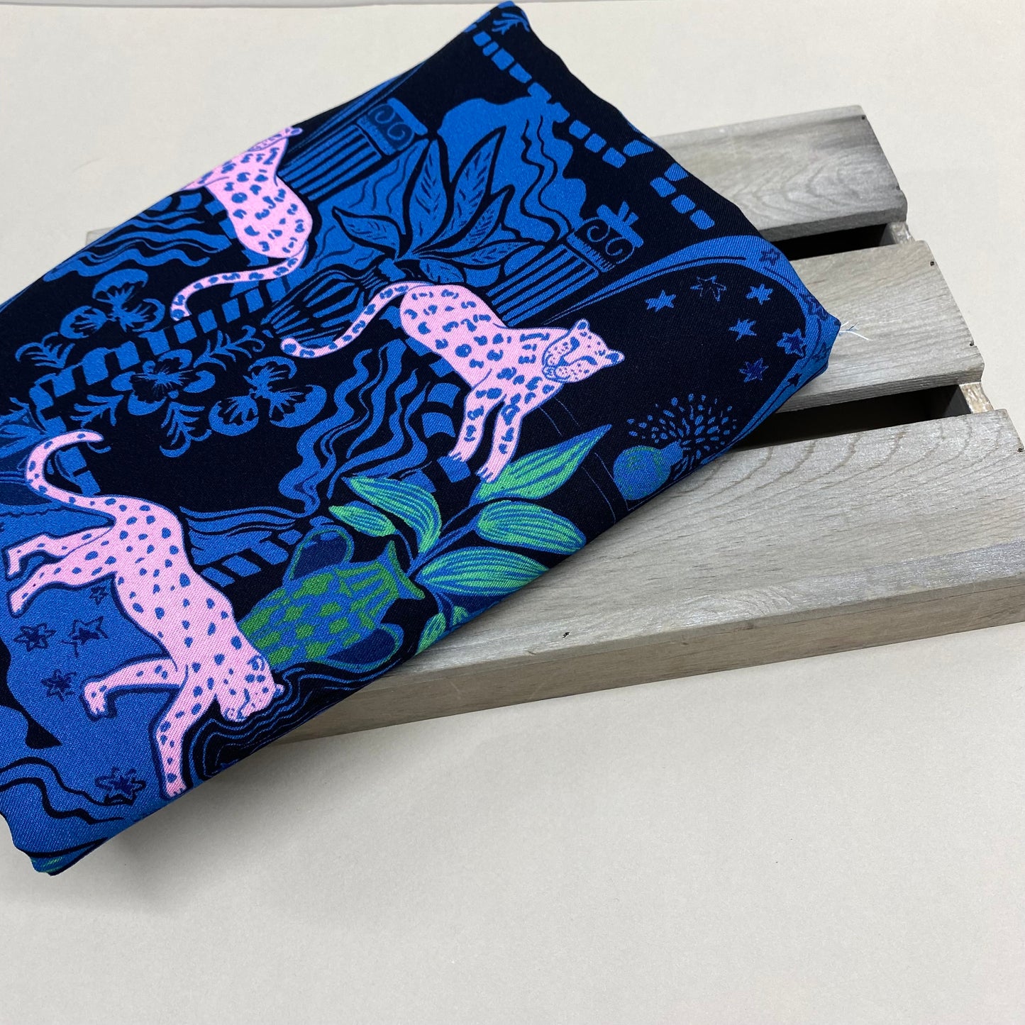 Fabric Godmother Leo’s Palace Midnight Viscose Twill 1.2m