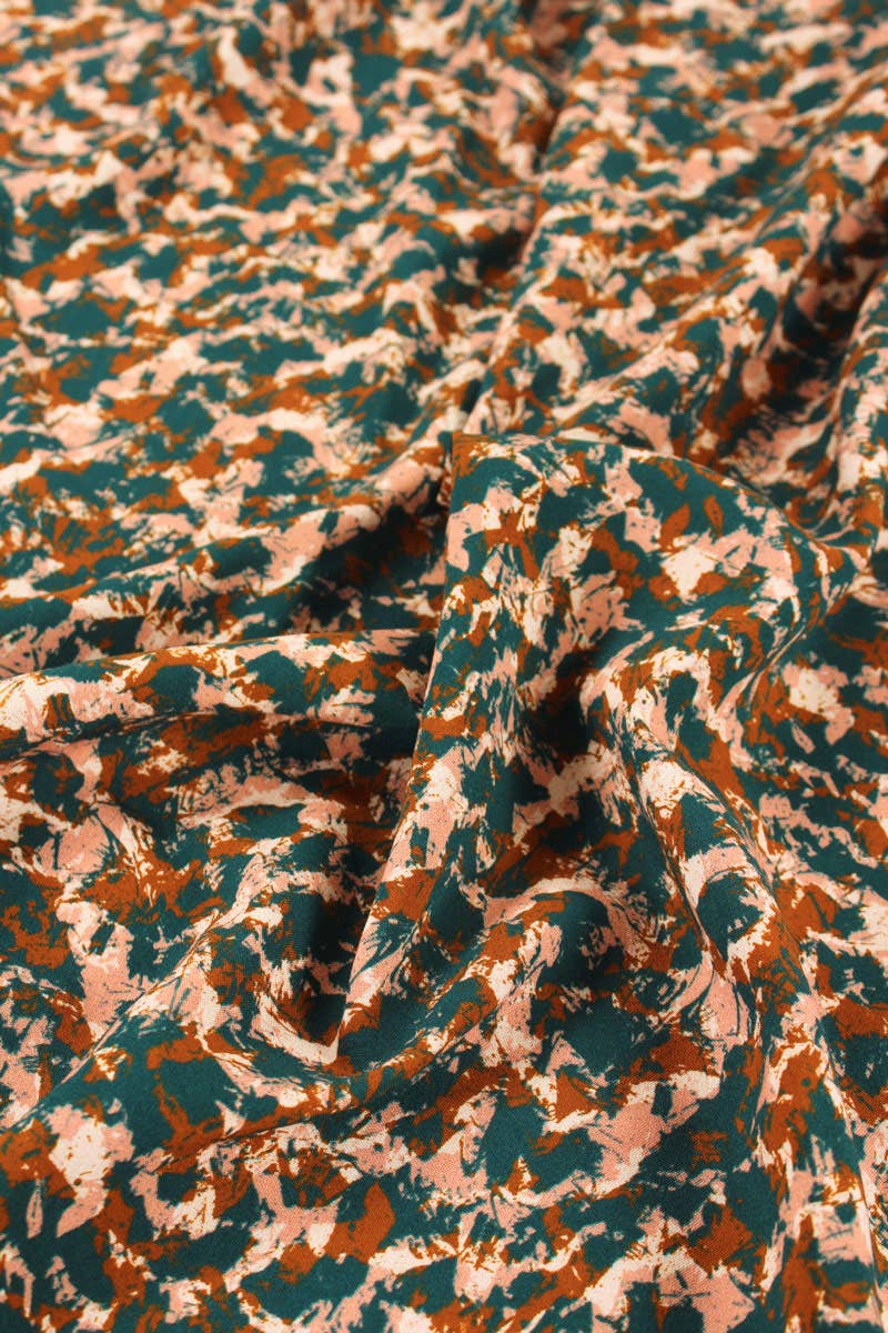 Eglantine et Zoé Green Granite Viscose Fabric