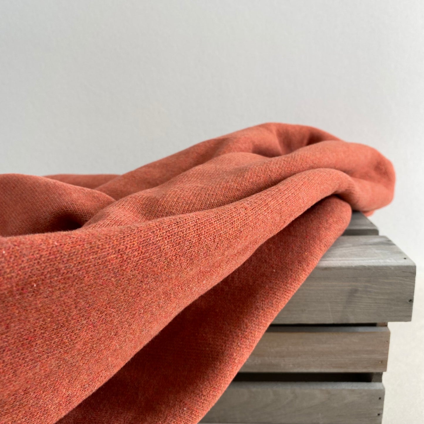 Belina Winter Cotton Knit Fabric Burnt Orange