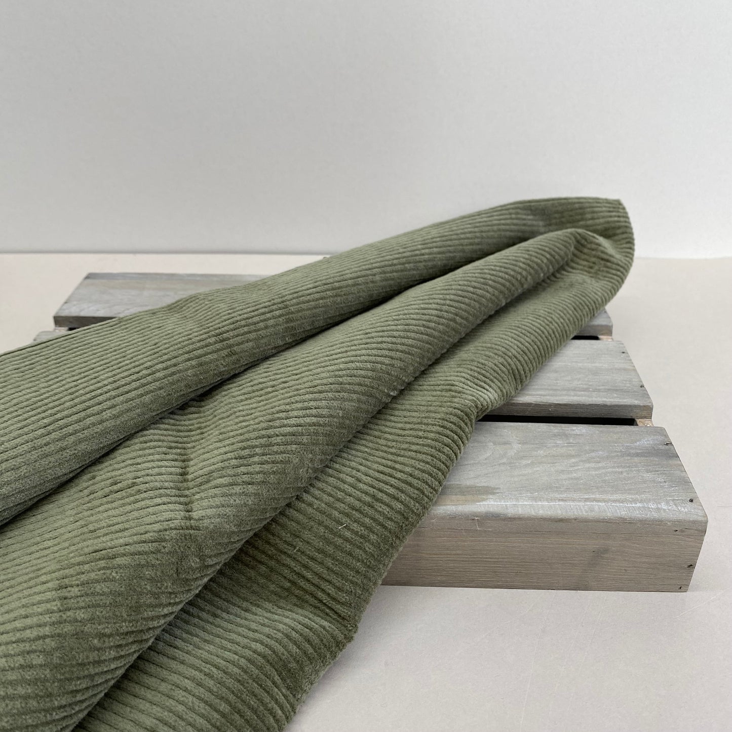 Maisie Jumbo Stretch Corduroy Fabric Woodland Moss