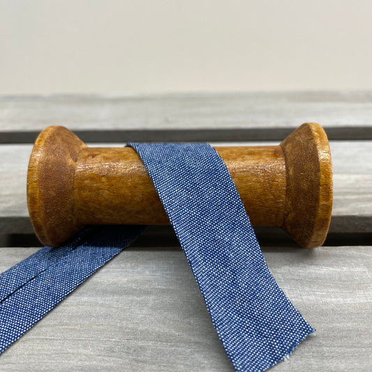Medium Wash Cotton Denim Bias Binding 20mm