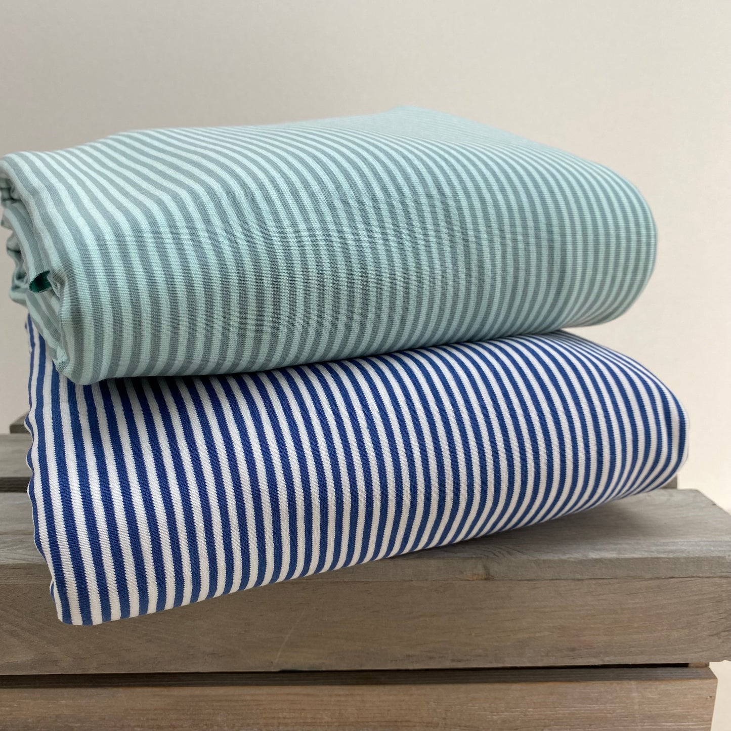 Striped Jersey Knit Mint Humbug