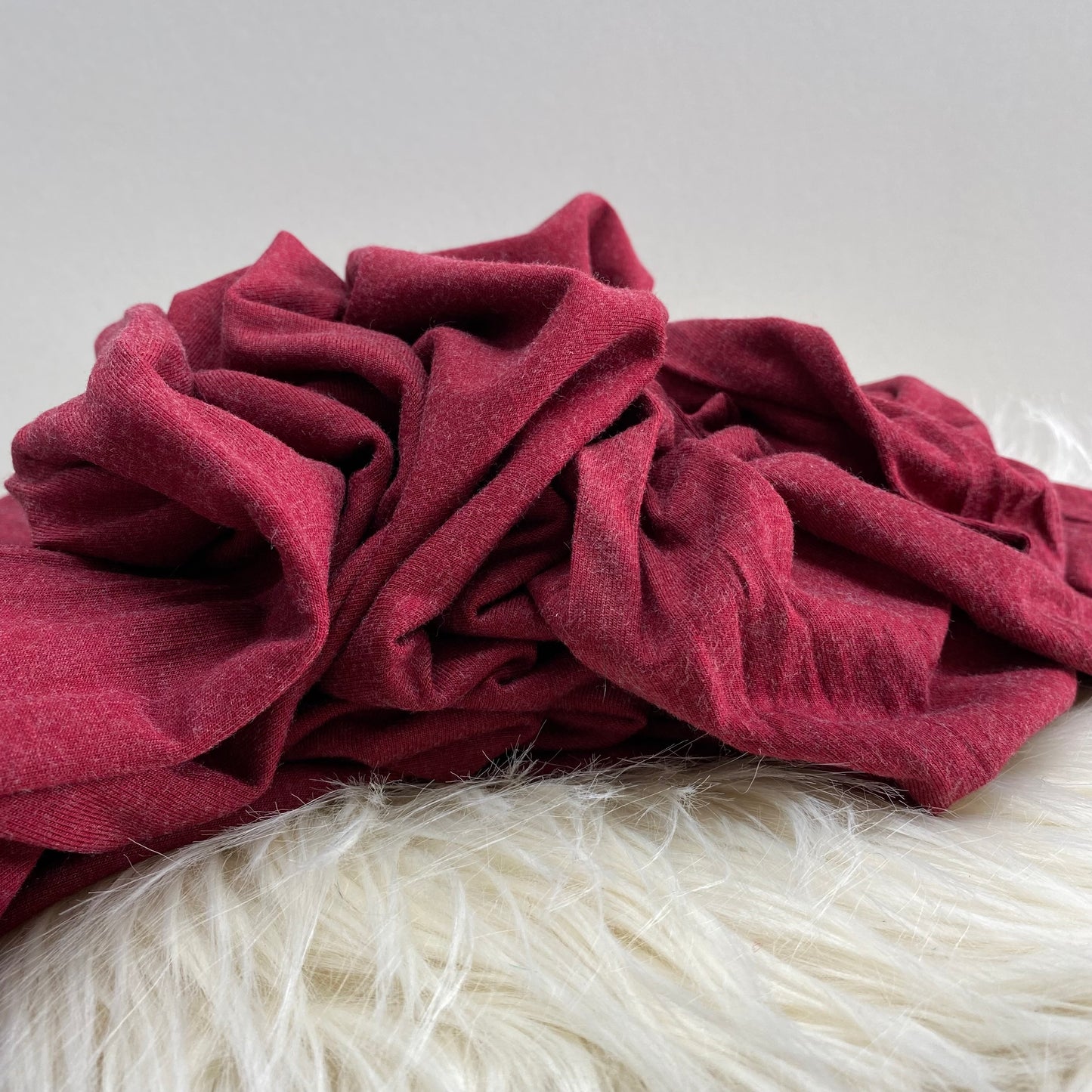 Heather Viscose Jersey Fabric Ruby