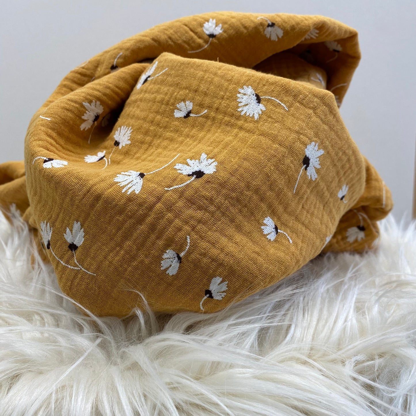 Olivia Double Gauze Fabric Sunflower Daisy