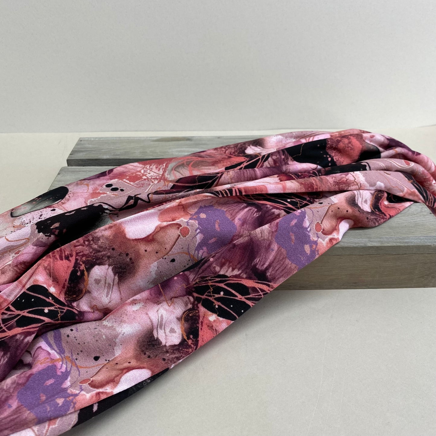 Retro Watercolour Art Viscose Jersey Summer Berry