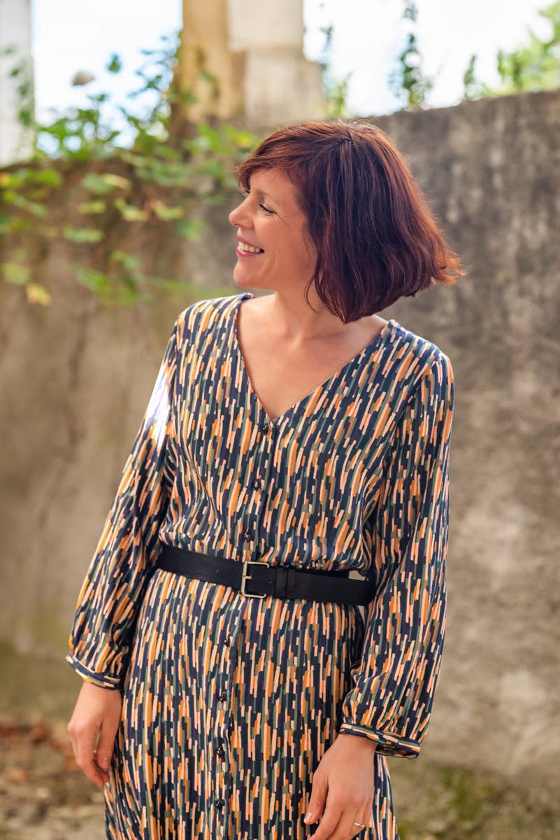 Eglantine et Zoe Roc Purple Viscose Poplin Fabric