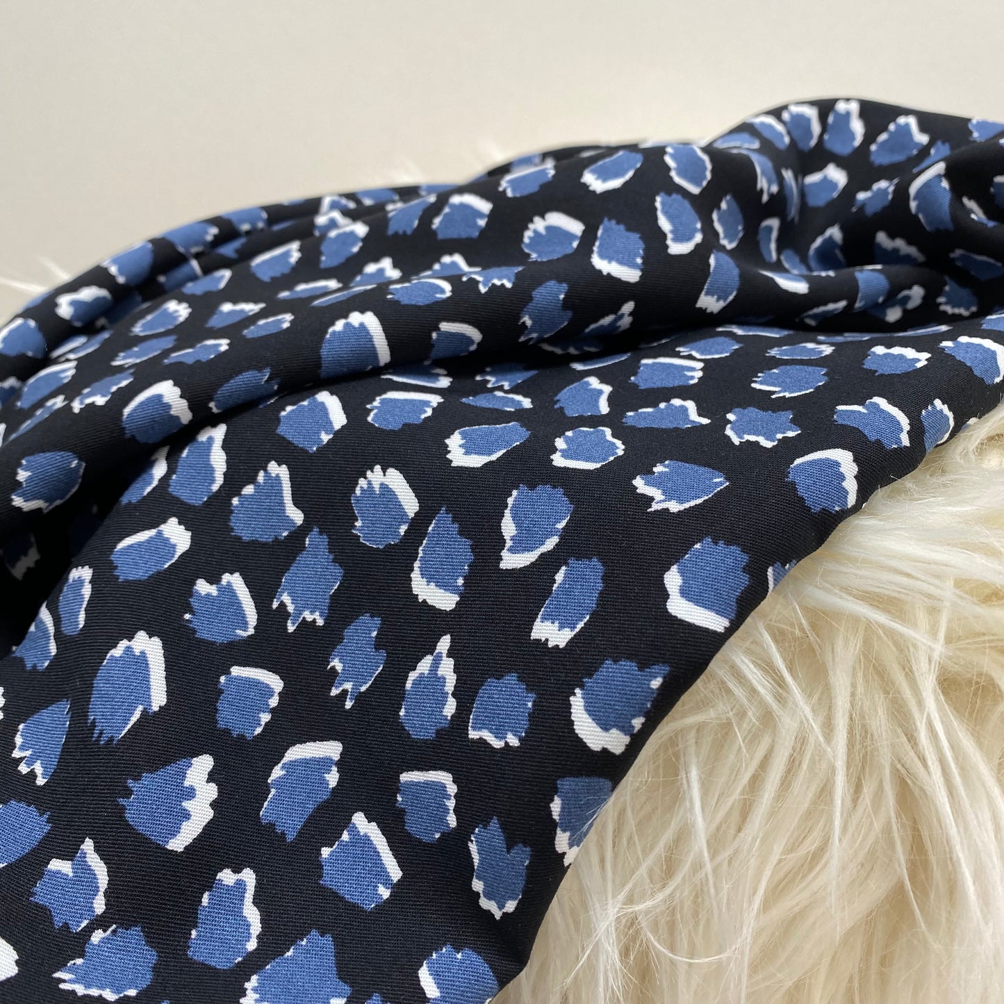 Terrazzo Midnight Viscose Twill