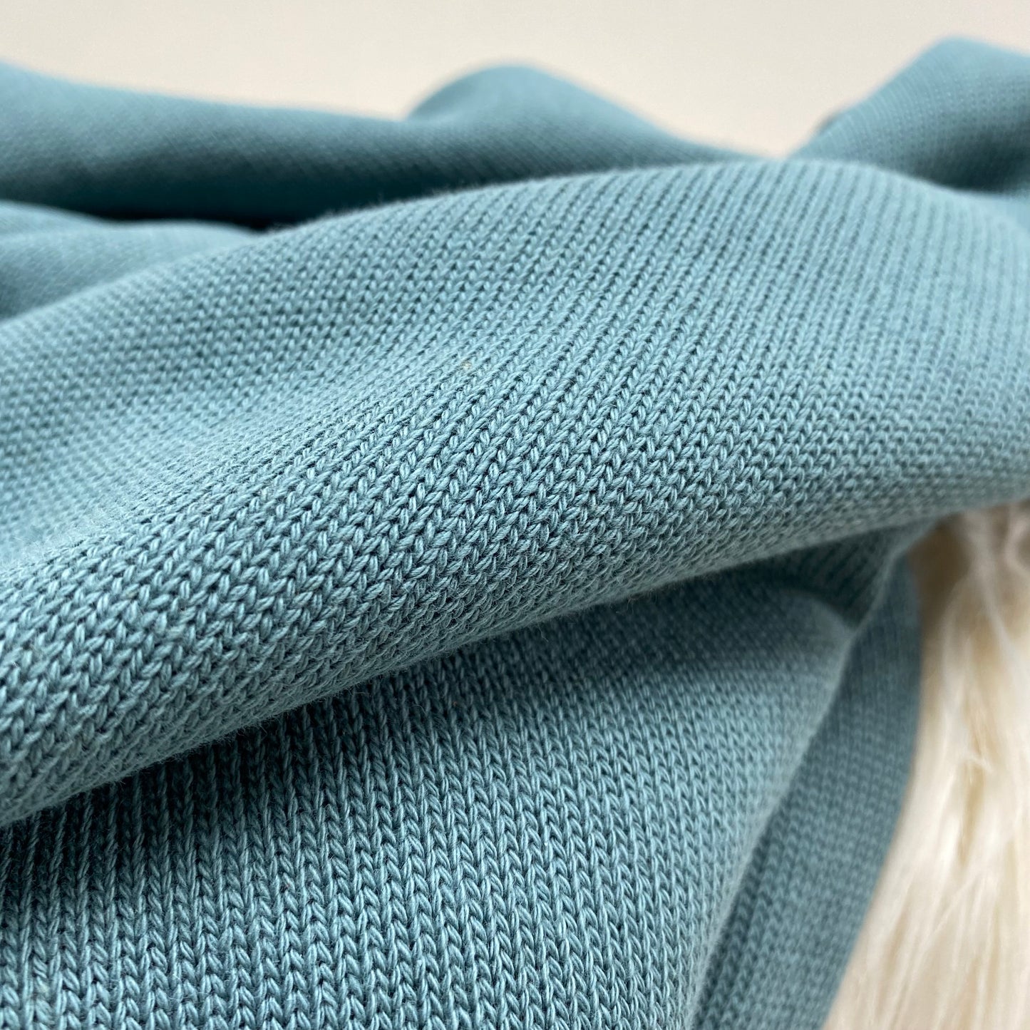 Wanda Cotton  Sweater Knit Fabric Ocean Green