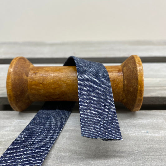 Dark Wash Cotton Denim Bias Binding 20mm)