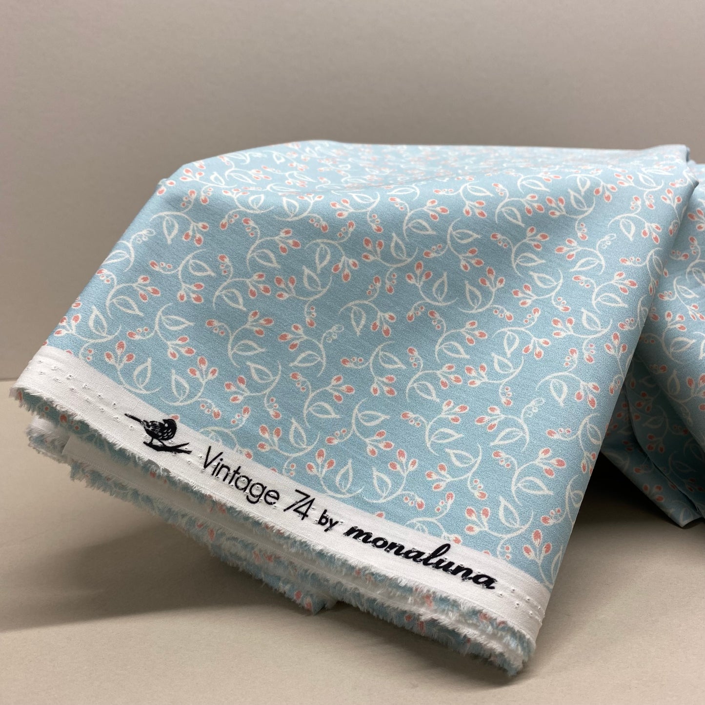 Monaluna Vintage 74 Organic Cotton Poplin Floret Blue 2.65m