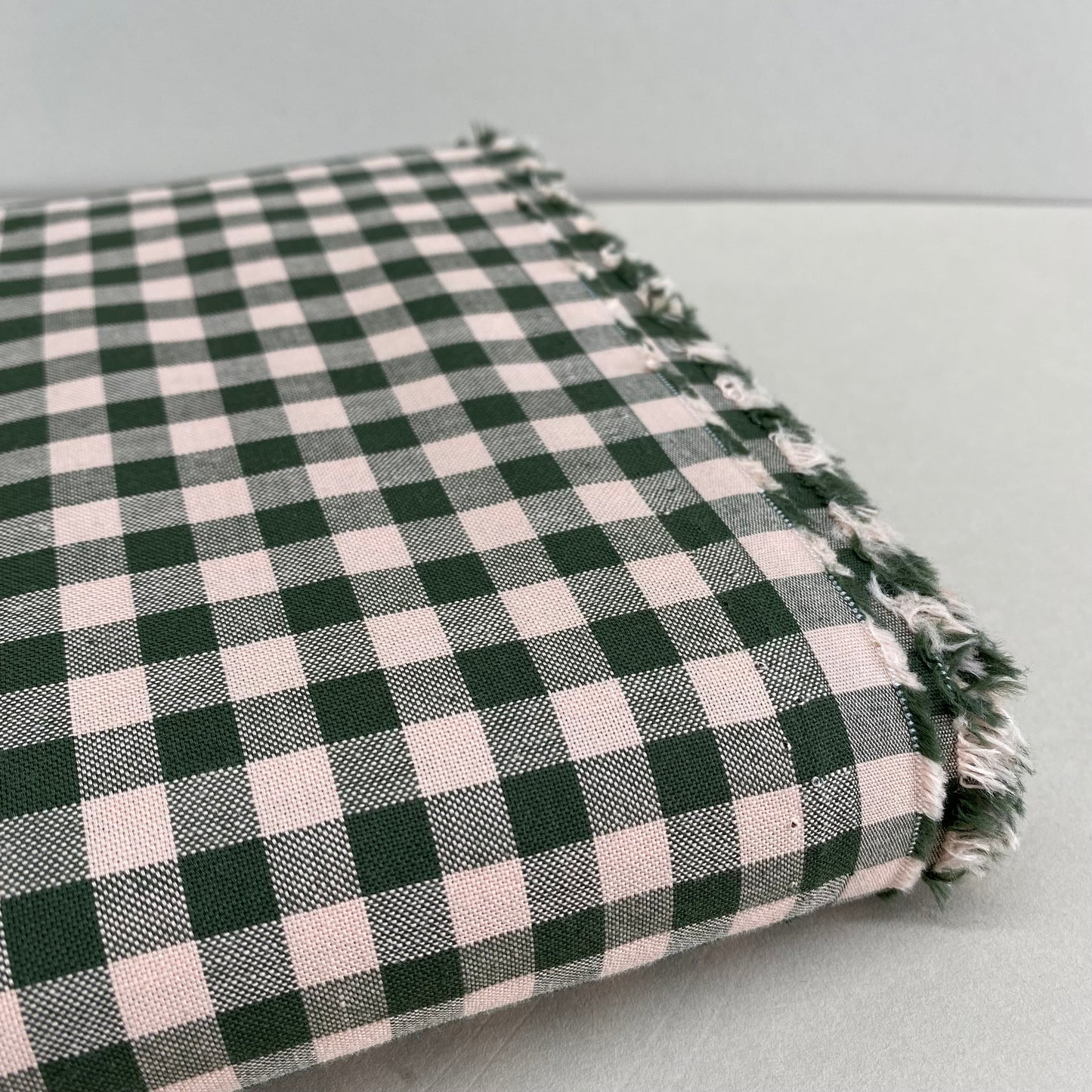 Mind the MAKER Organic Oxford Cotton Gingham Rose & Khaki