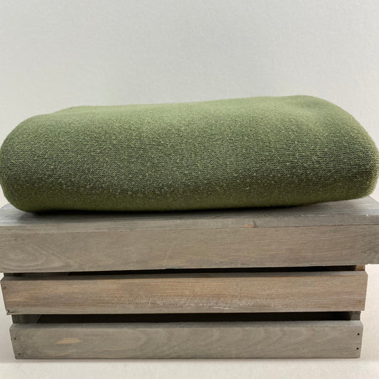 Viscose Blend Sweater Knit Fabric Olive 1m