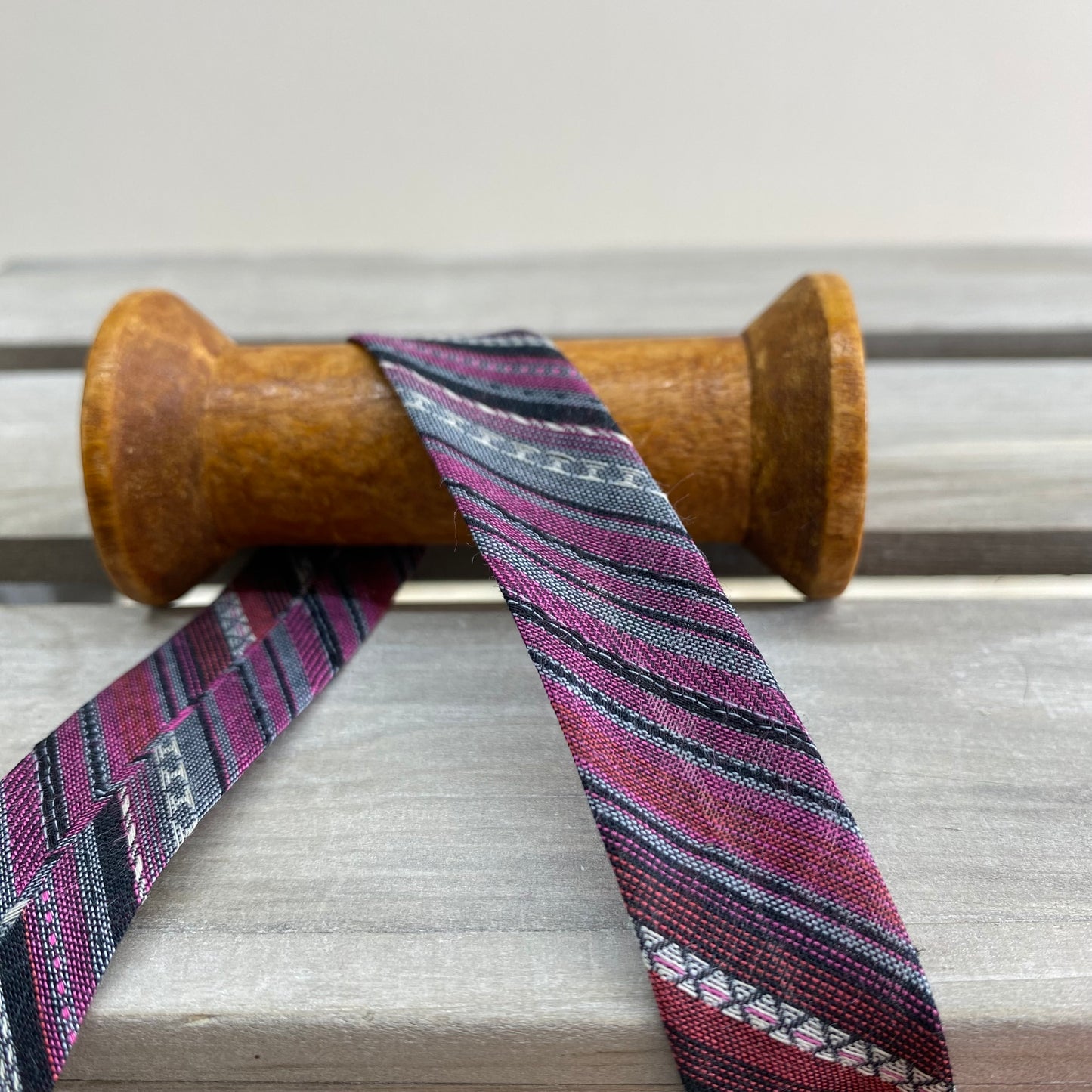 Tie Stripe Bias Binding 20mm Passion