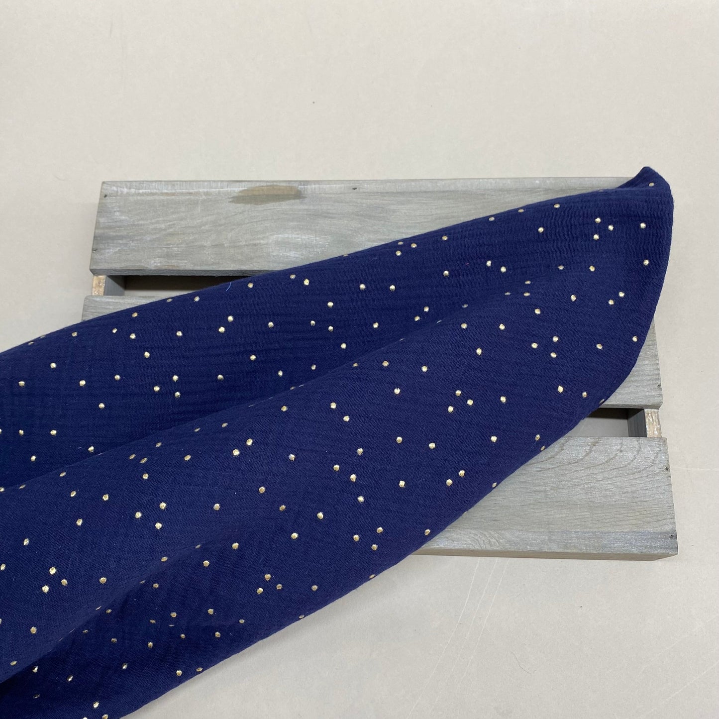 Olivia Double Gauze Fabric Raindrops Navy