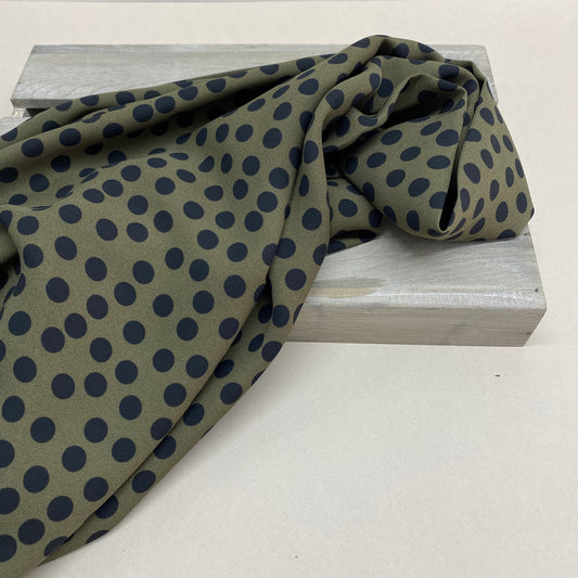 Olive Spot Crepe Georgette