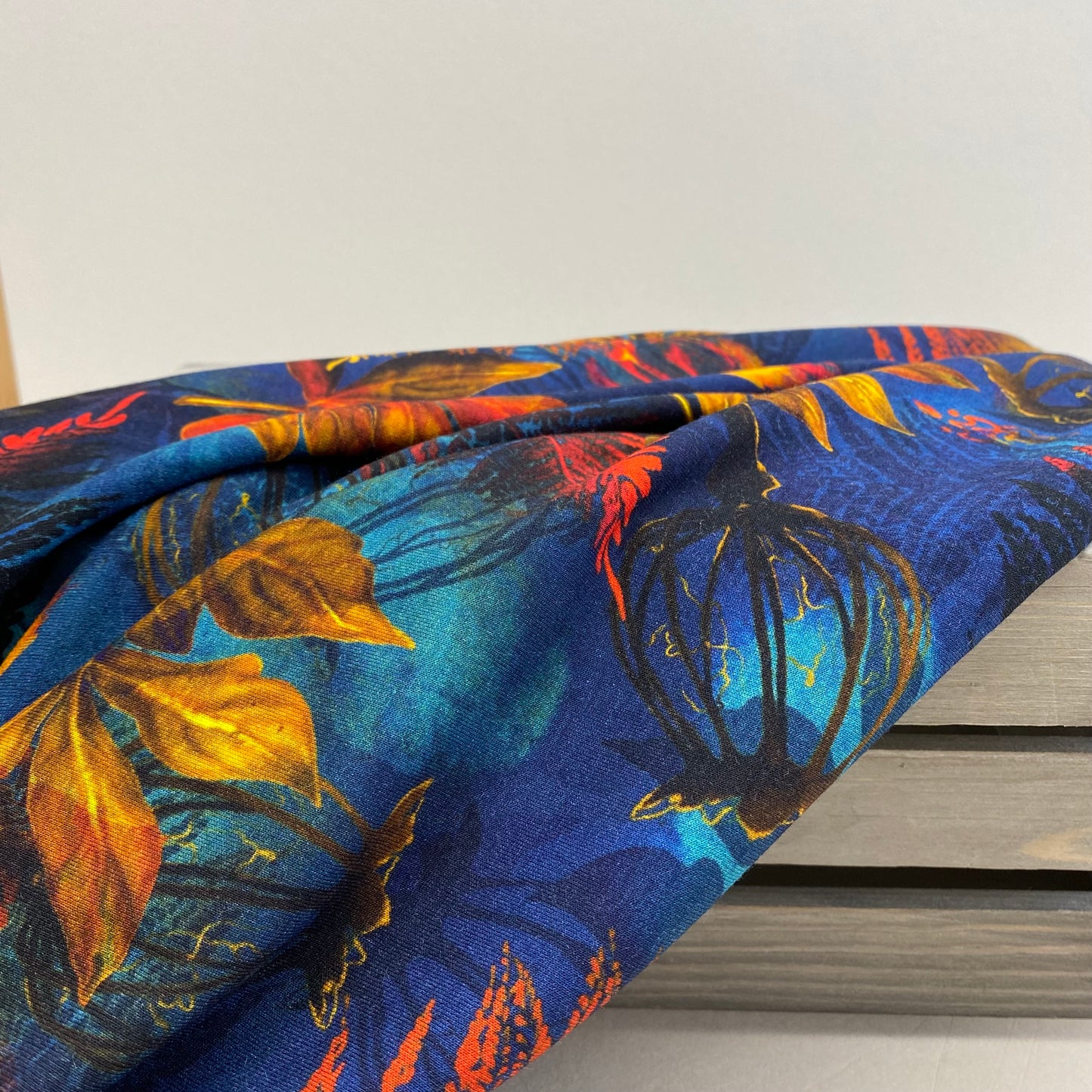Abstract Autumn Leaves Viscose Jersey