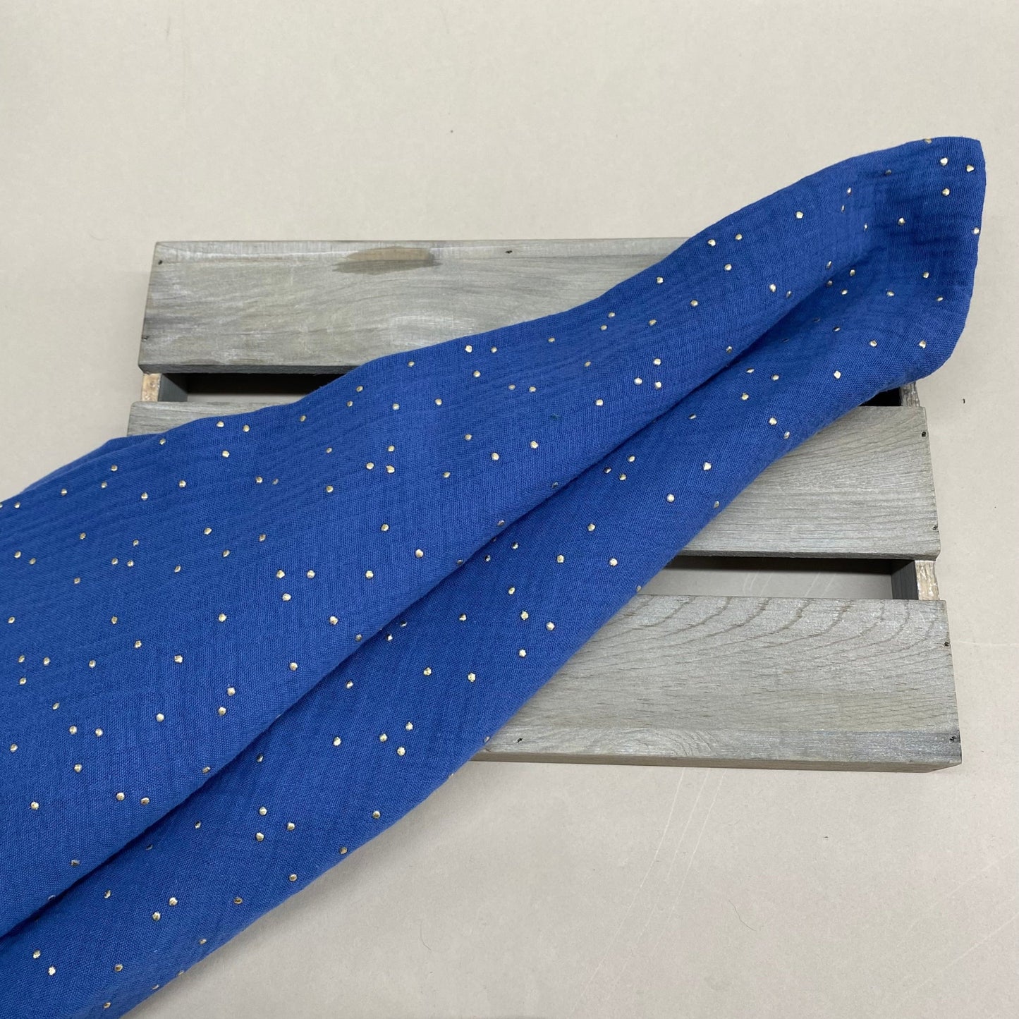 Olivia Double Gauze Fabric Raindrops Periwinkle