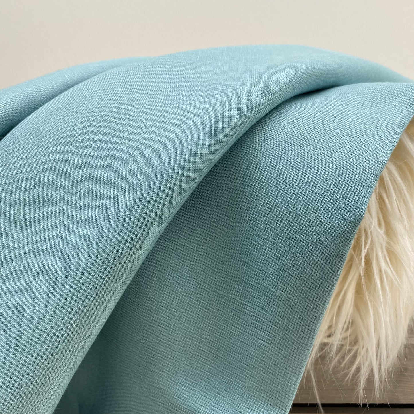 Francesca Linen Dressmaking Fabric Aqua 2m