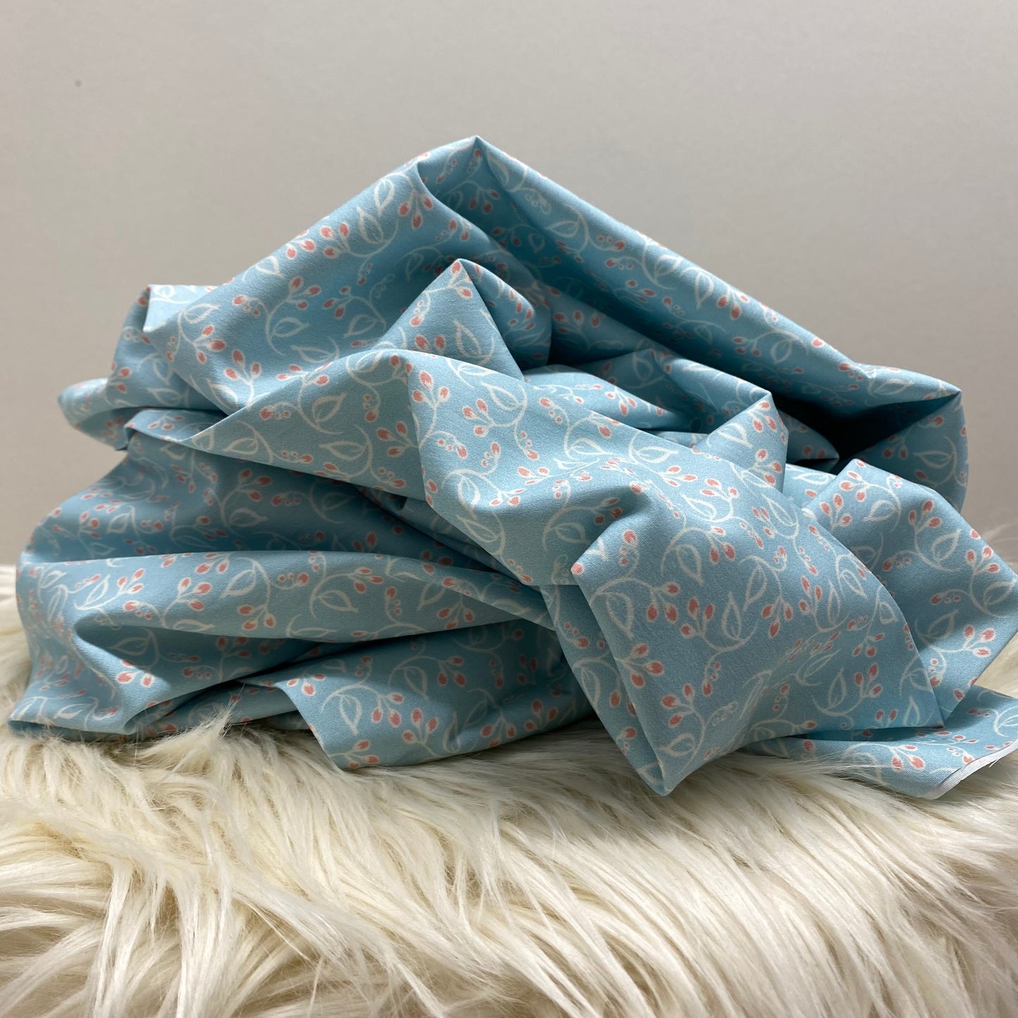 Monaluna Vintage 74 Organic Cotton Poplin Floret Blue 2.65m