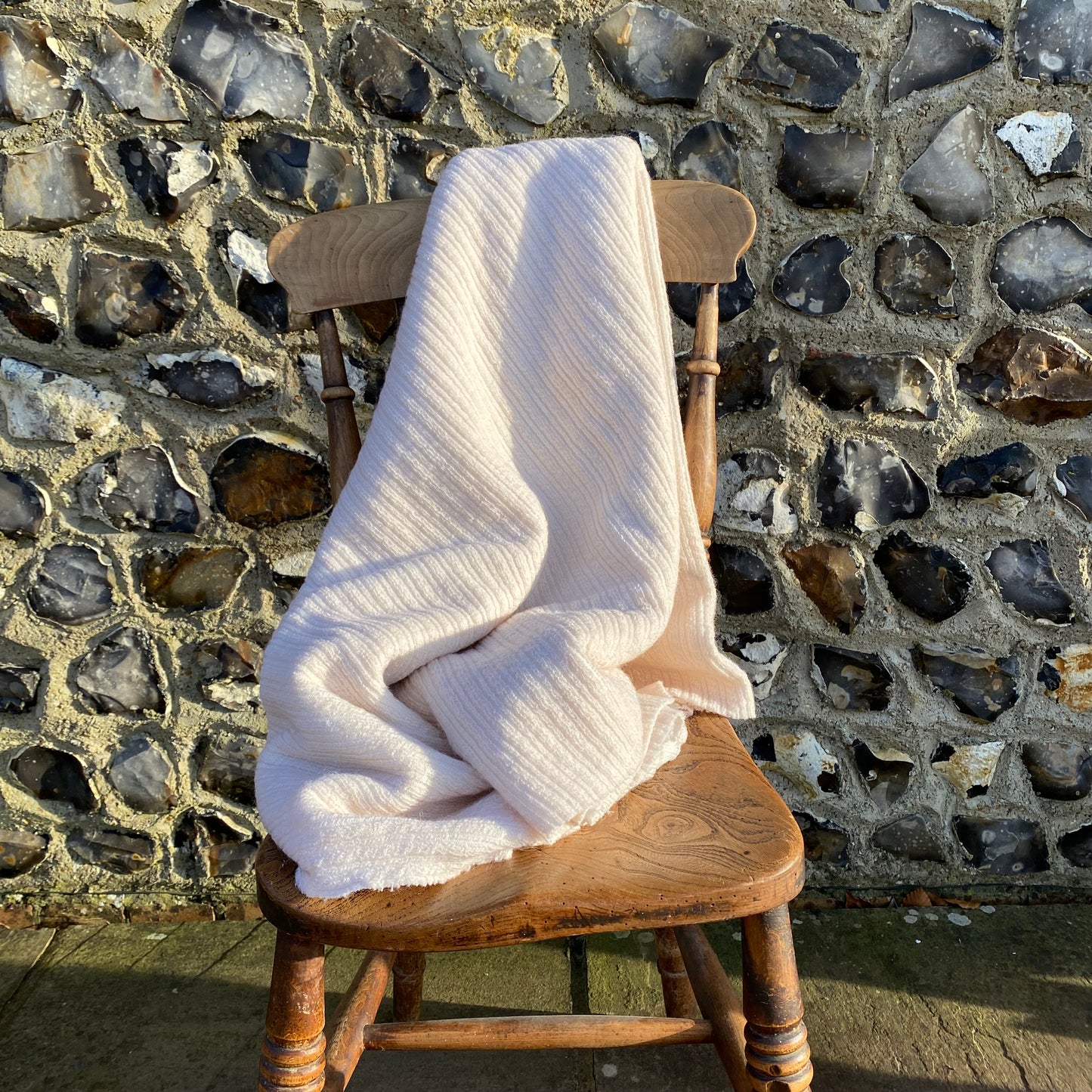 Wool Blend Rib Sweater Knit Fabric Milk