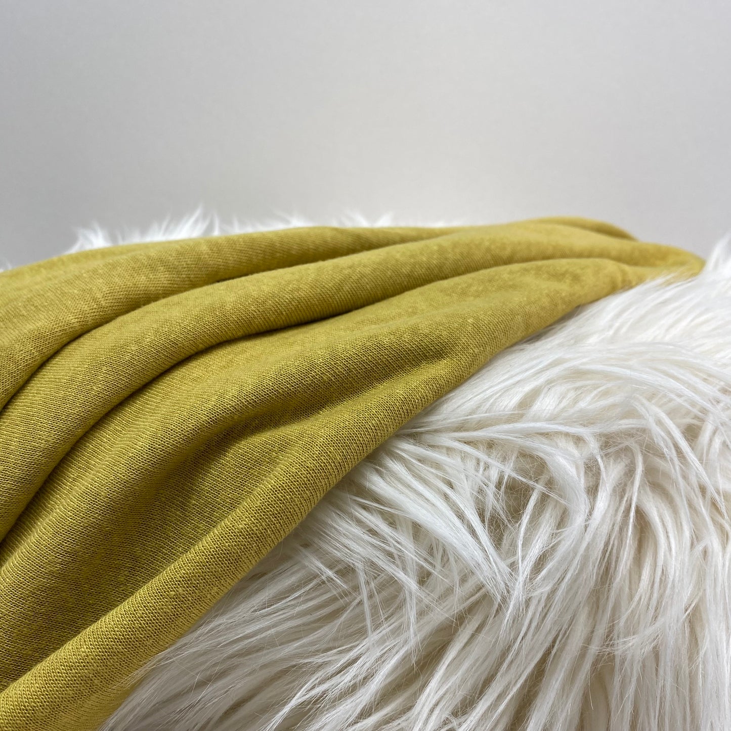 Lily Linen Viscose Jersey Fabric Dijon