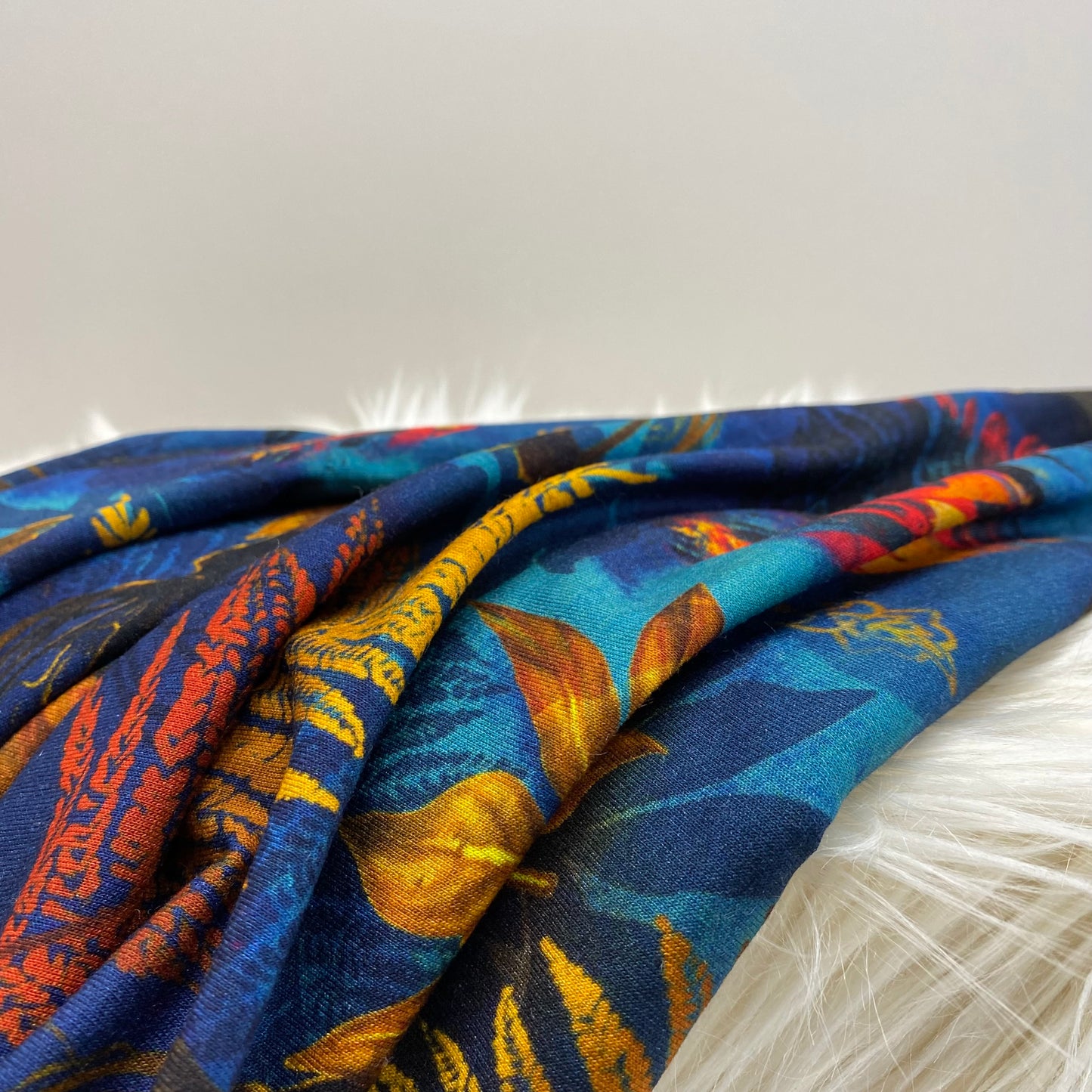 Abstract Autumn Leaves Viscose Jersey
