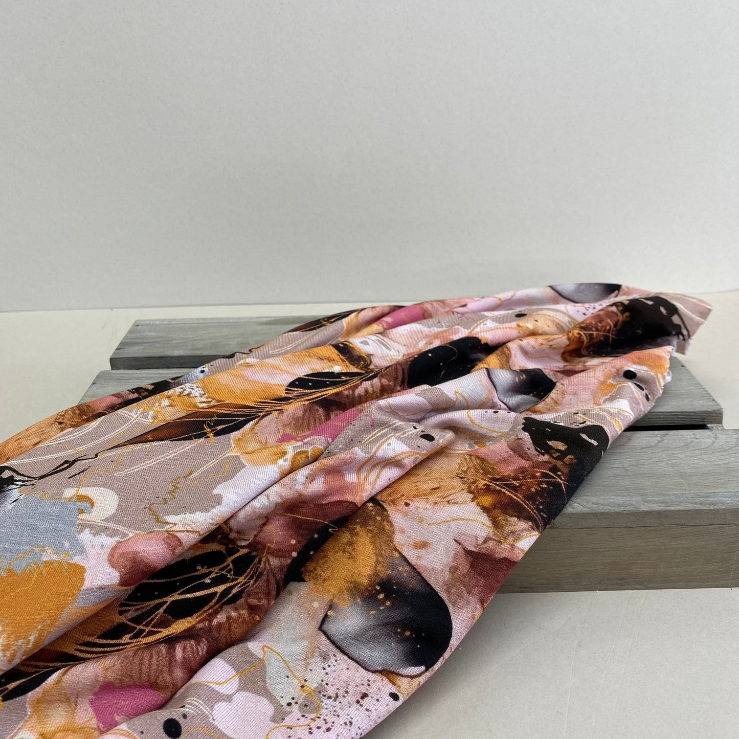 Retro Watercolour Art Viscose Jersey Autumn