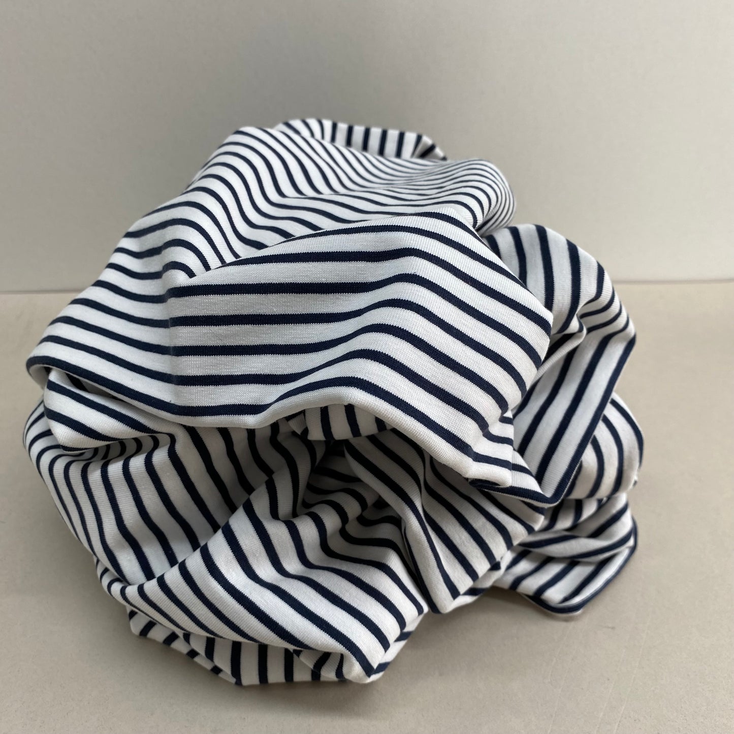 Breton Stripe Jersey Knit Navy 1.95m
