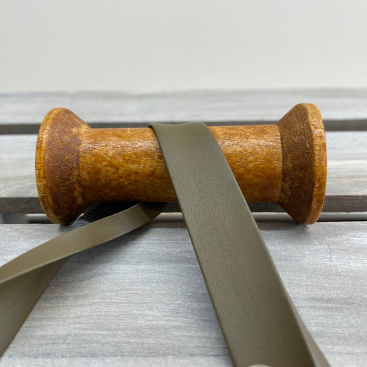 Faux Leather Bias Binding Olive