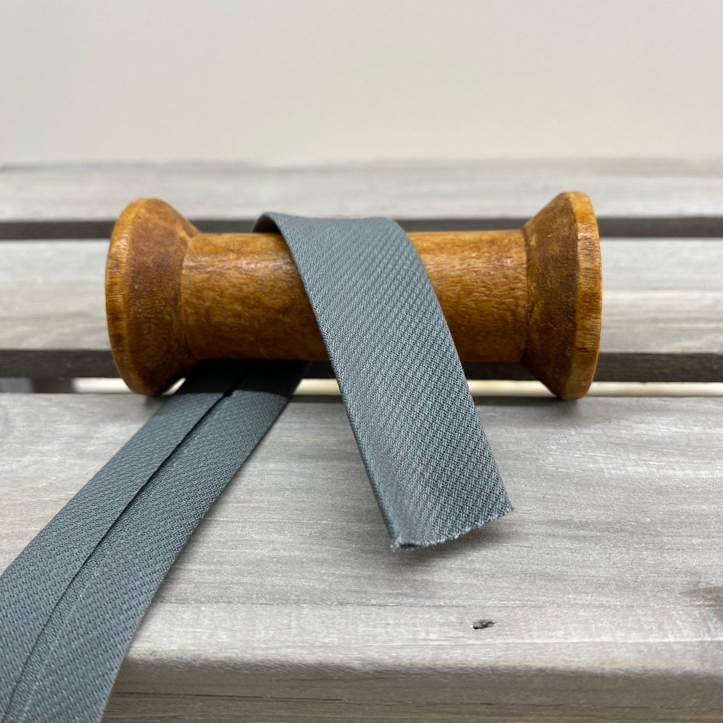 Cotton Pique Bias Binding 20mm Storm Grey