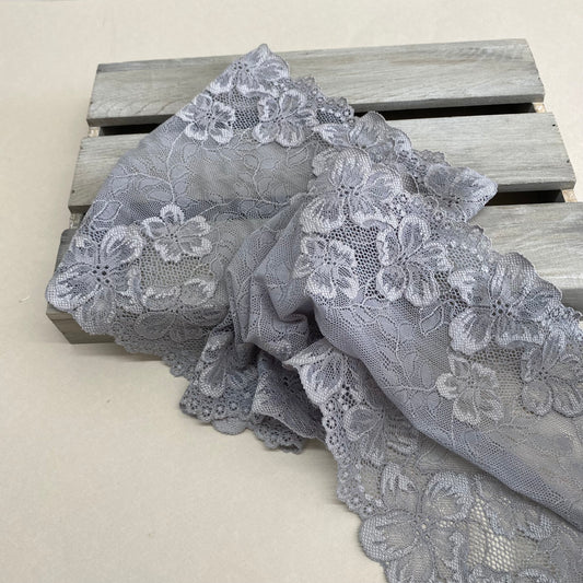 Stretch Lingerie Lace 200mm Soft Grey