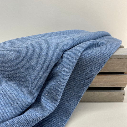 Skinny Ribbed Jersey Knit Denim Melange