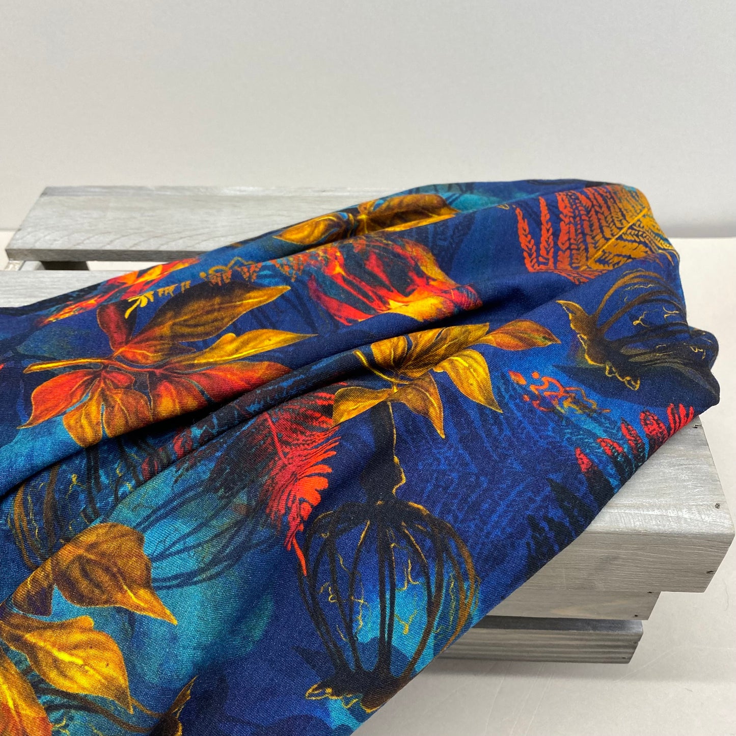 Abstract Autumn Leaves Viscose Jersey