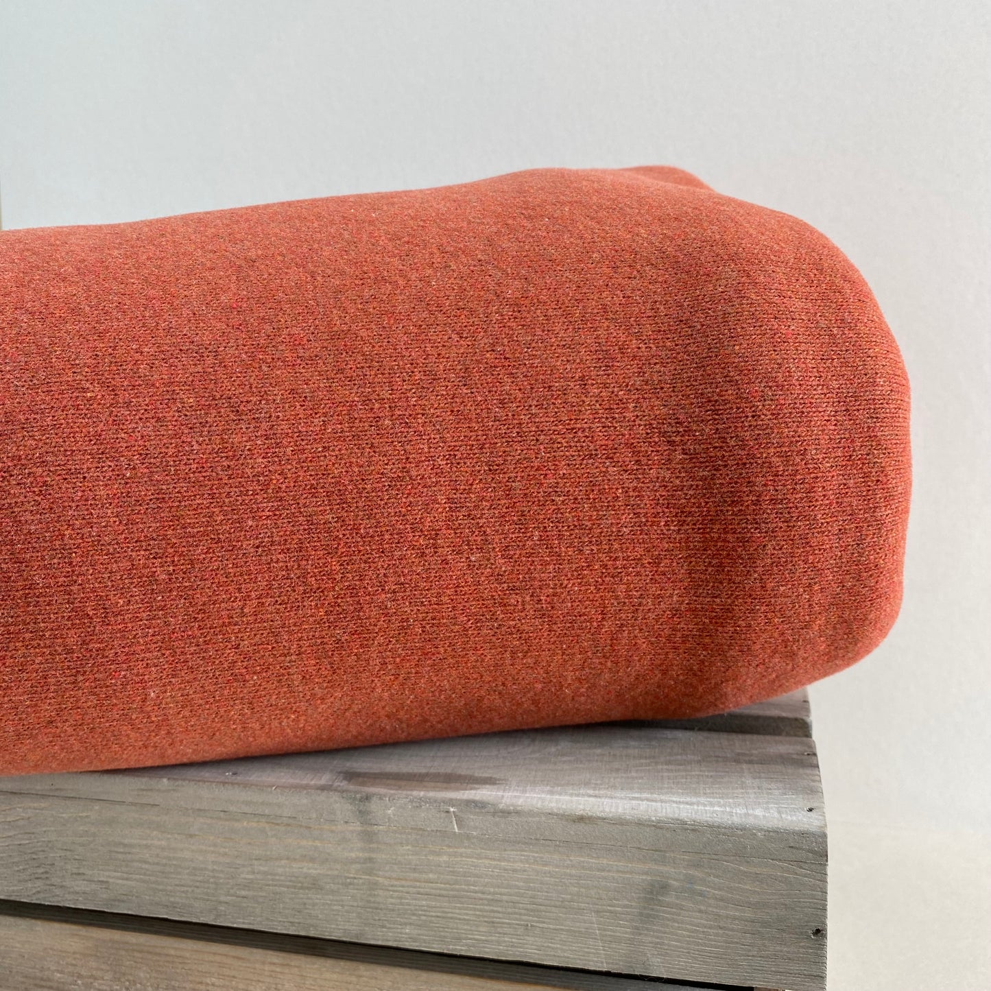 Belina Winter Cotton Knit Fabric Burnt Orange