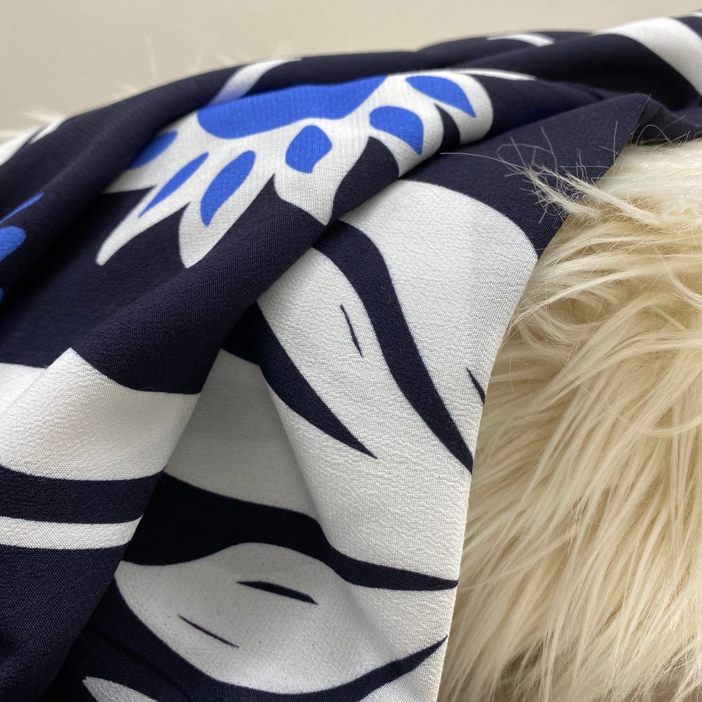 Fabric Godmother Mattie Navy Viscose Crepe