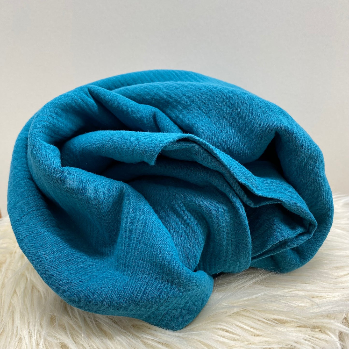 Olivia Double Gauze Fabric Teal