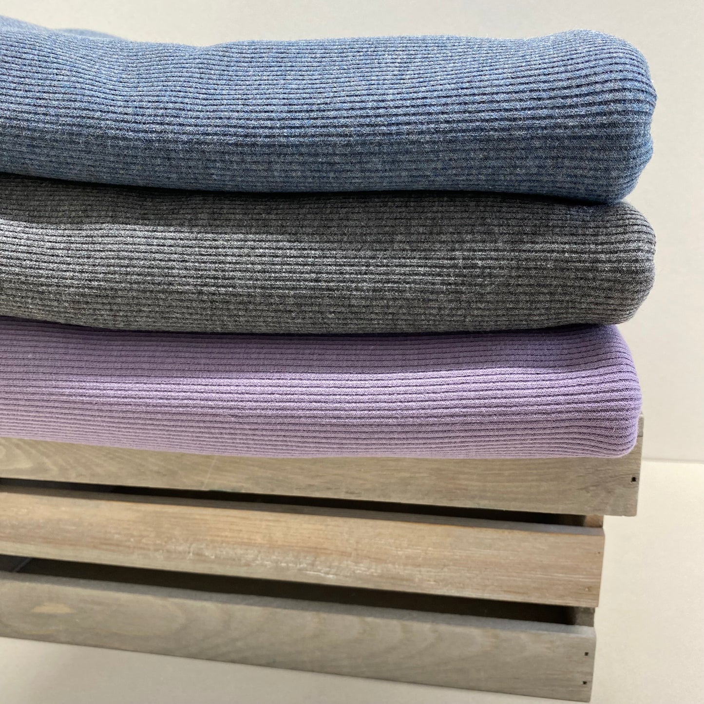 Skinny Ribbed Jersey Knit Denim Melange