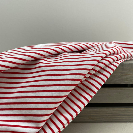 Breton Stripe Jersey Knit Red
