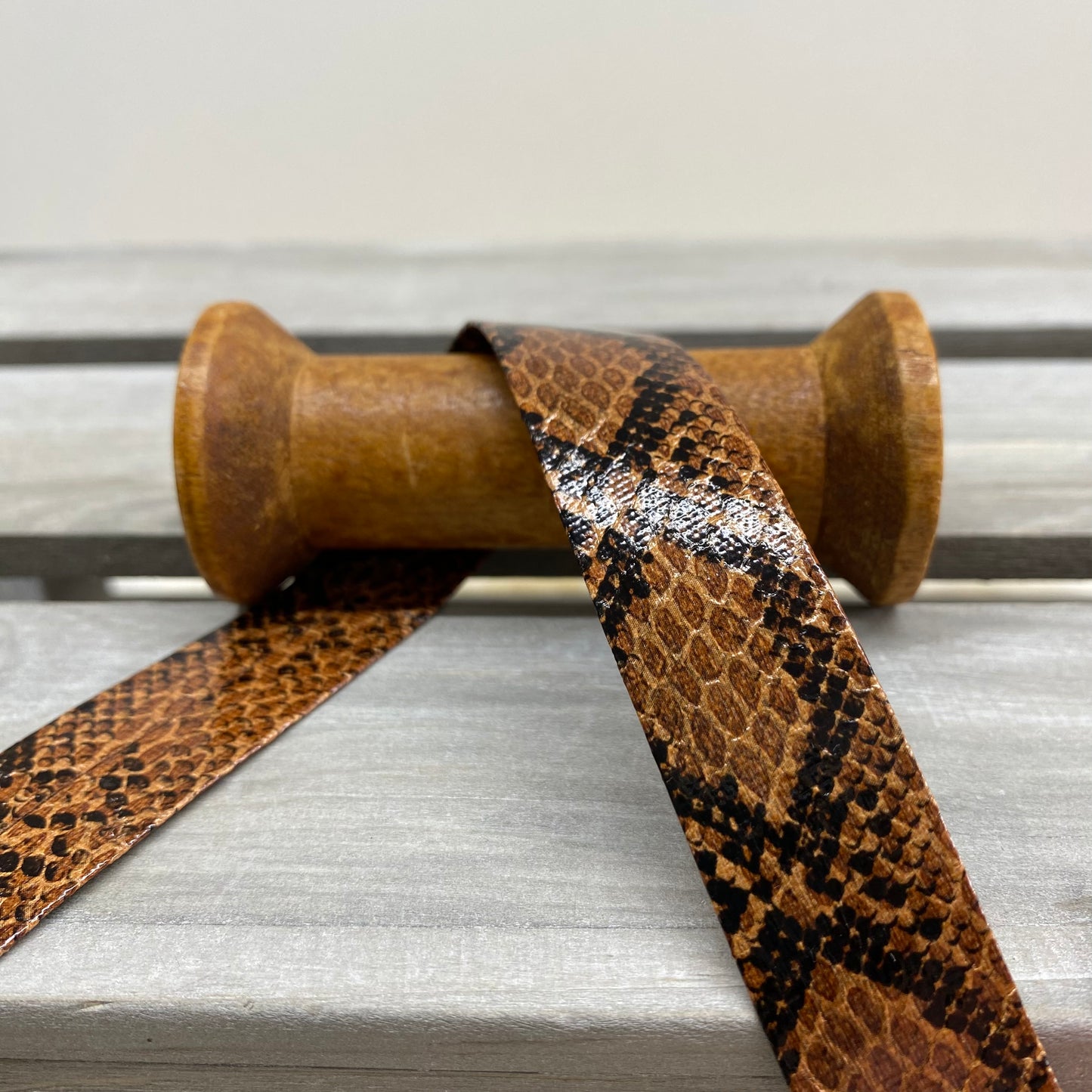 Faux Textured Snake Leather Bias Binding 20mm