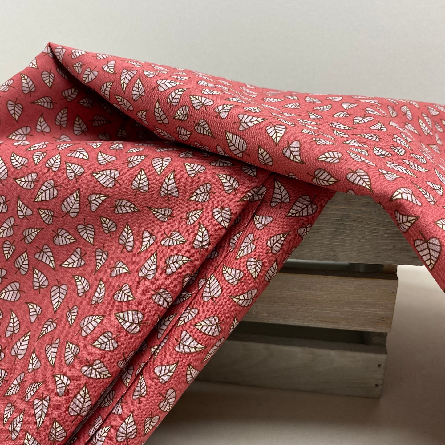 Robert Kaufman Leaves Cotton Print Rust