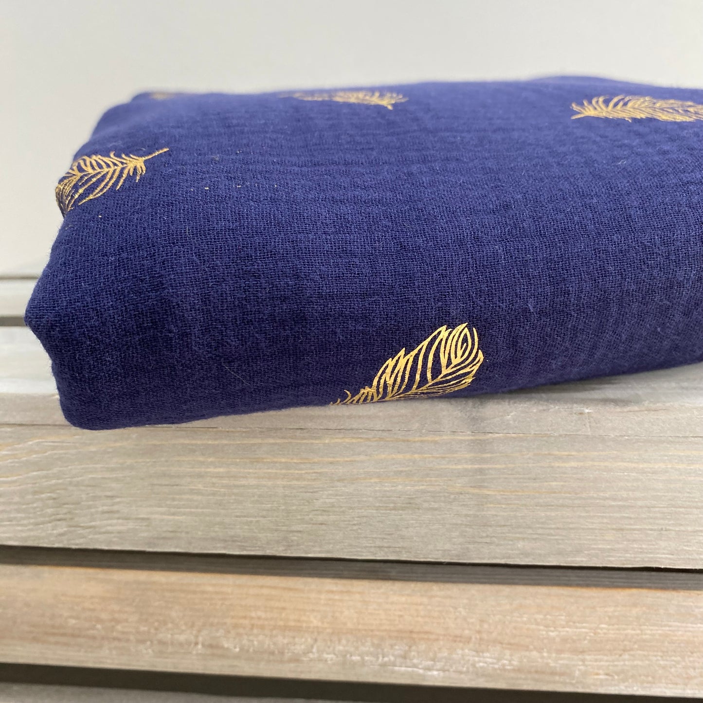 Olivia Double Gauze Fabric Feather Midnight 2.2m