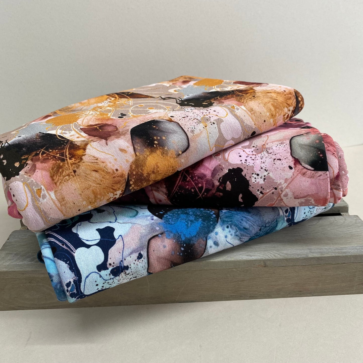 Retro Watercolour Art Viscose Jersey Autumn