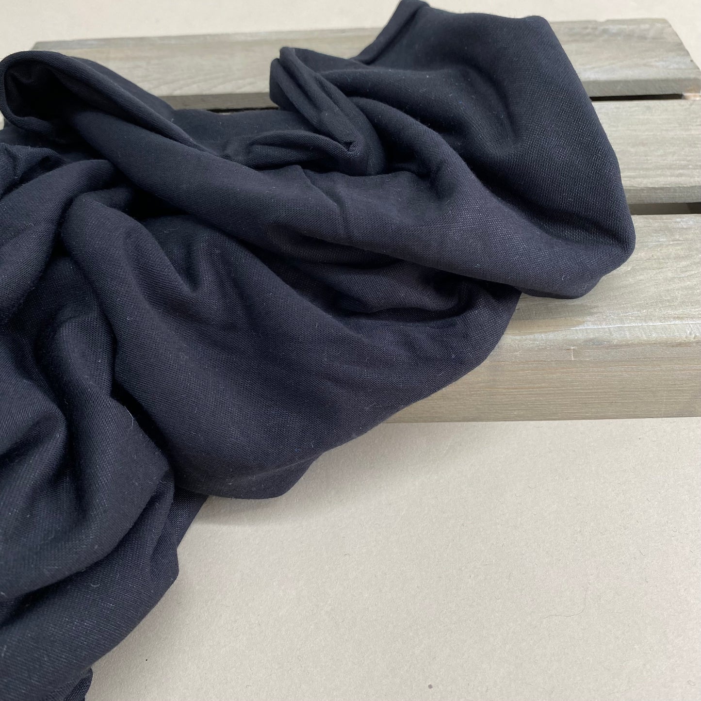 Ex Designer Fine Black Viscose Jersey 1.4m