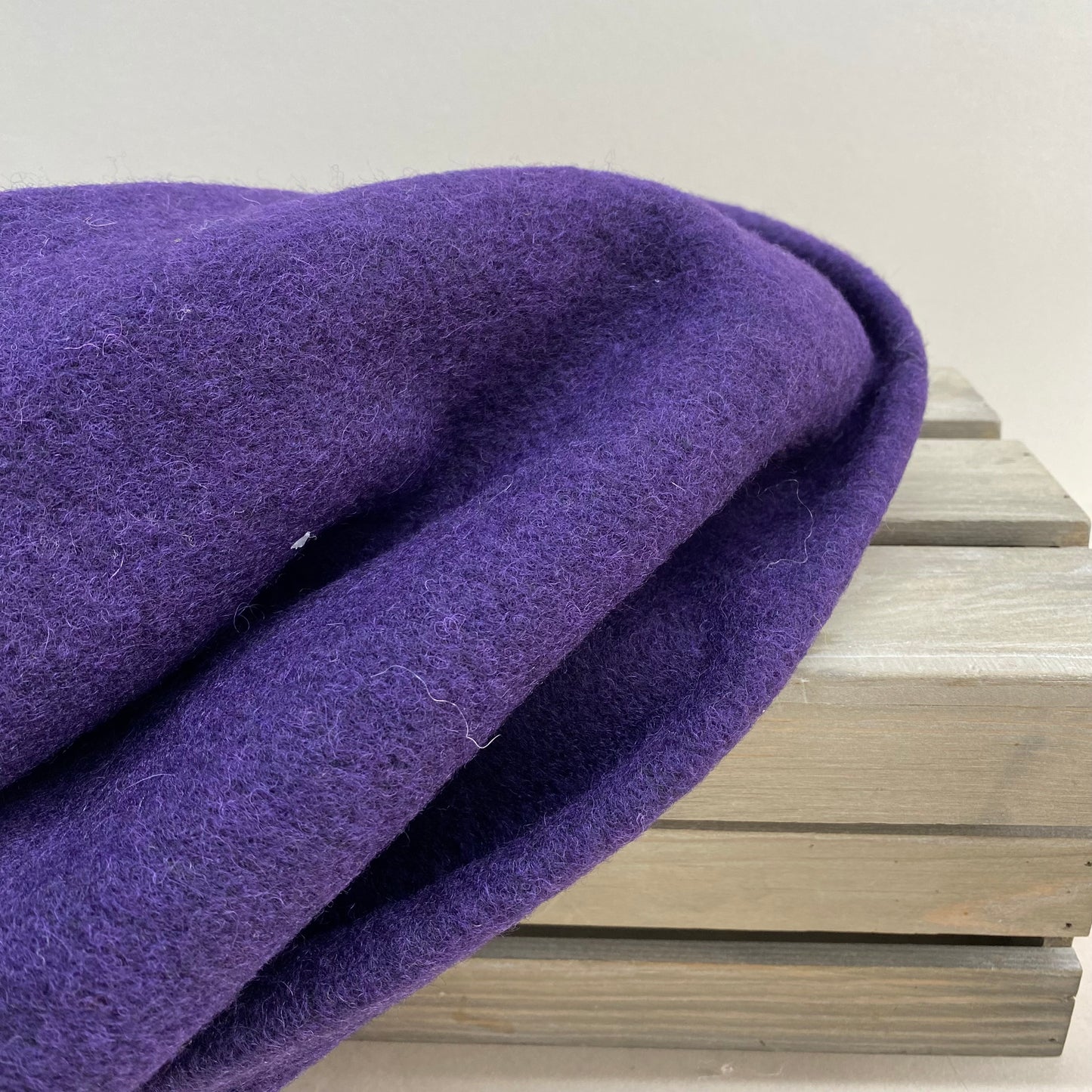 Double Face Boiled Wool Felt Purple /Charcoal 1m