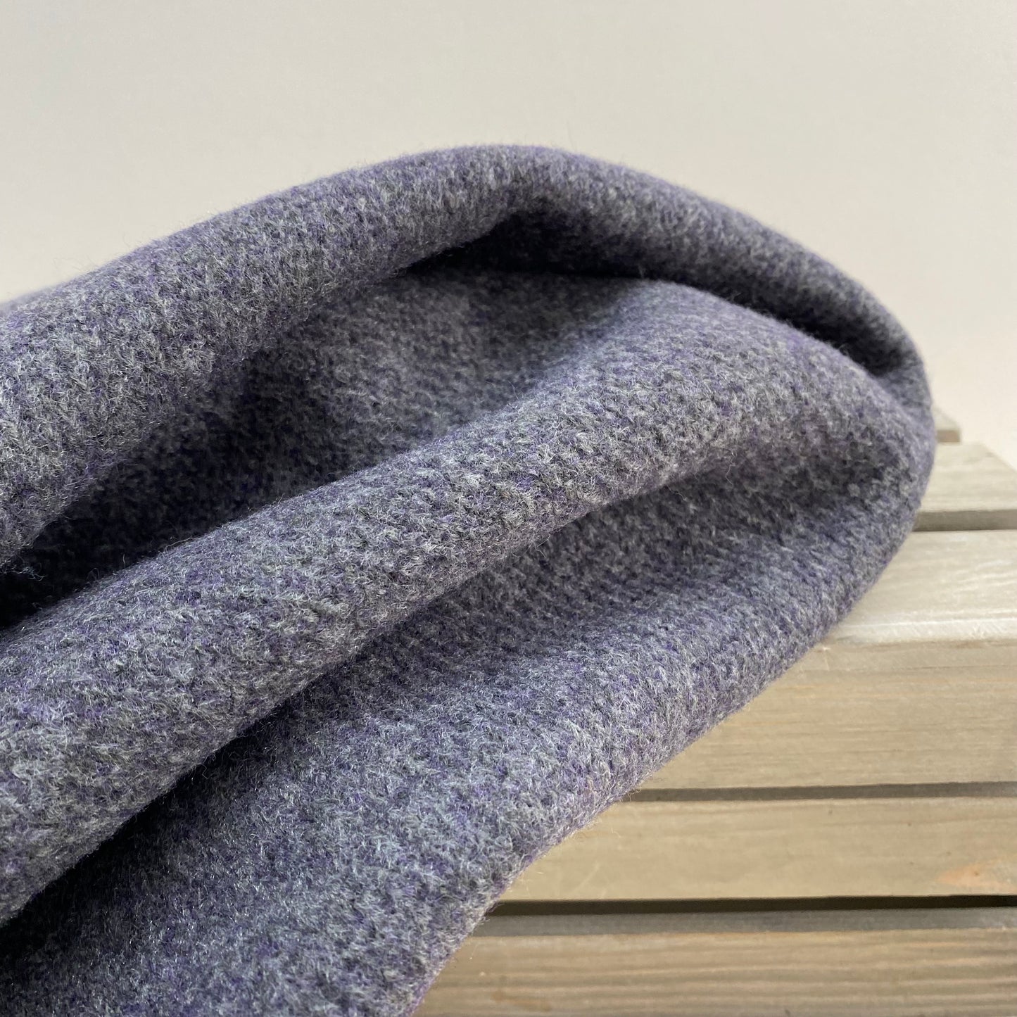 Double Face Boiled Wool Felt Purple /Charcoal 1m
