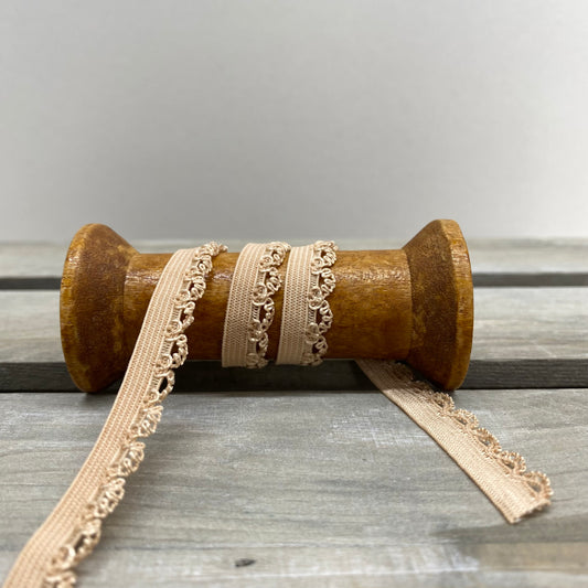 Stretch Picot Edge Lingerie Trim 10mm Dulce de leche