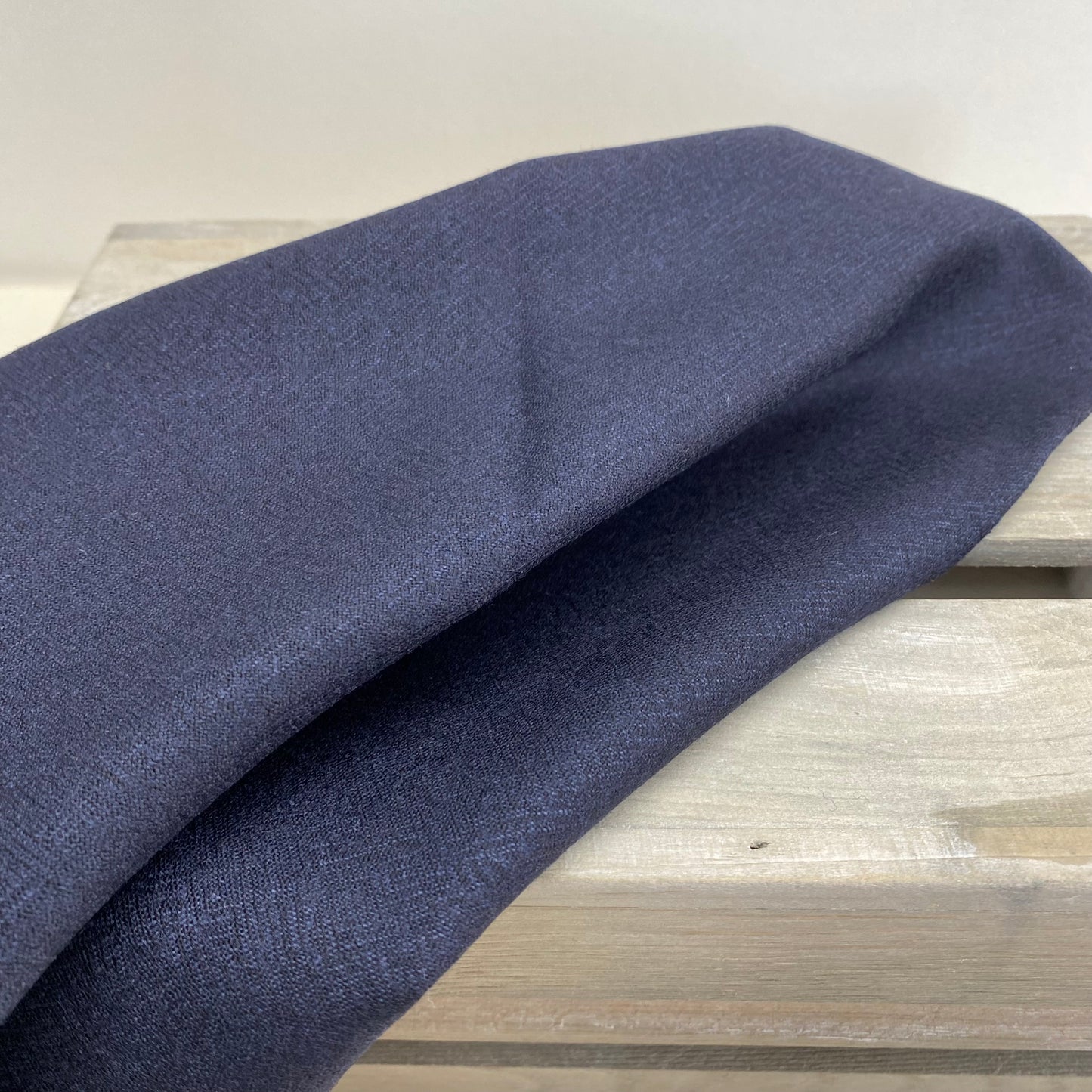 Ex Designer Herringbone Wool Suit Length 3m Blue